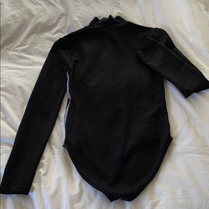 Long sleeve thick body suit w/ zipper up front